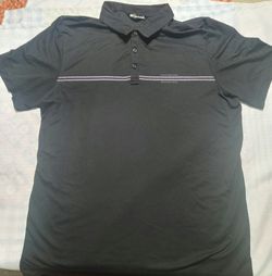 TravisMathew Men's Black Short Sleeve Polo Shirt Stripe Size XXL