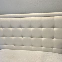 Fabric upholstered queen headboard