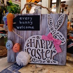 Cute "Happy Easter" Easter Bunny, 9"1/2 X 8"