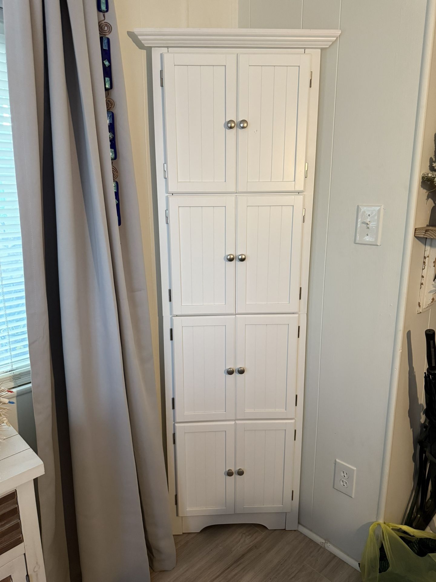 2 White Corner 8 Door Cabinets