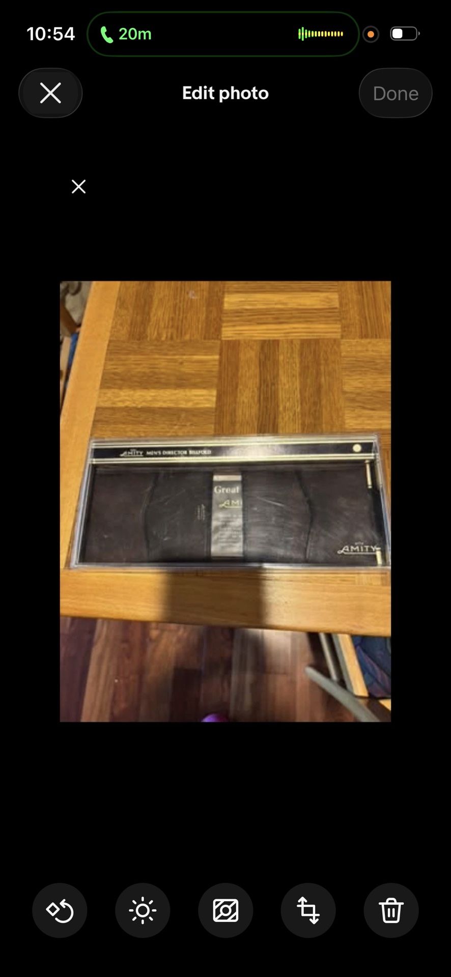 New  Vintage Amity Men's Bi-fold Leather Director Billfold Wallet Brown