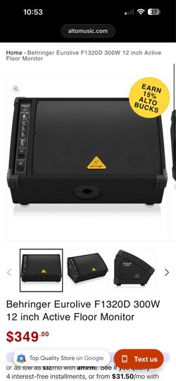 Behringer active 300 W speaker with 12 inch woofer