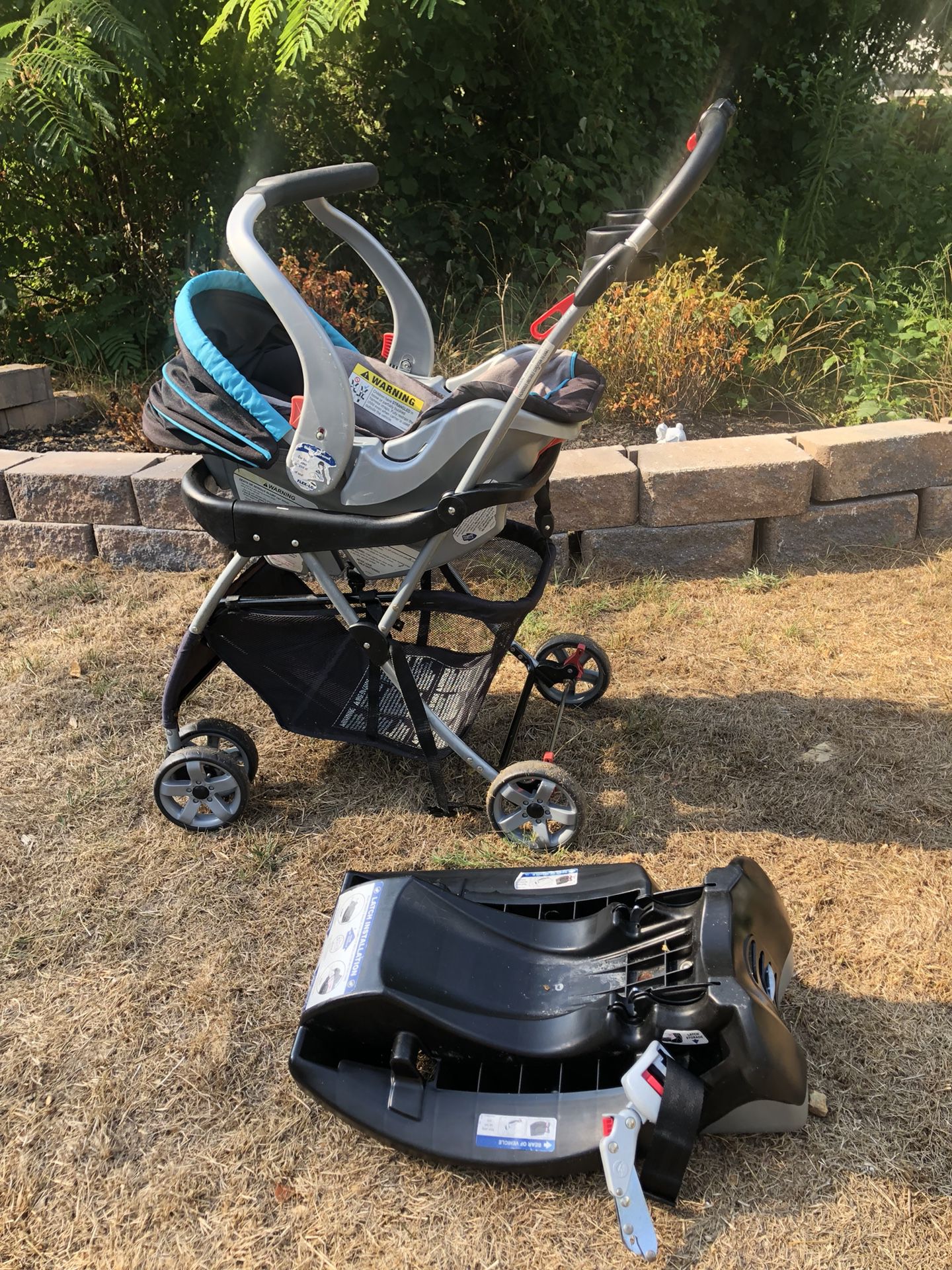 Stroller with car seat and base