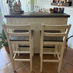 Home bar with stools