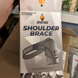Sparthos Shoulder Brace - Adjustable Support Sleeve for Torn Rotator Cuff, AC Joint Relief, Shoulder Stability & Compression - Fits Bicep 10-14 in, Le