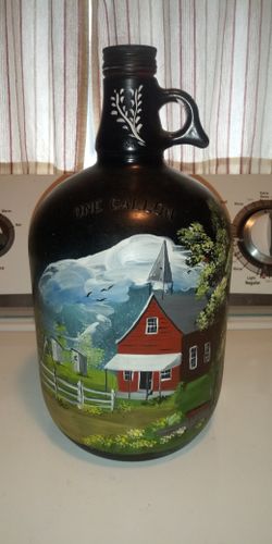 Hand Painted Black Jug