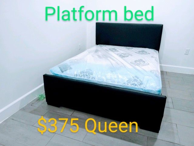 $375 Queen Bed Frame With Mattress Brand New Free Delivery 