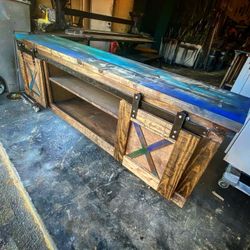 Custom Rustic Tv Stands With Sliding Barn Doors 
