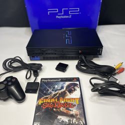 Sony PlayStation 2 PS2 Fat Console W/ box Cables Controller Mem card HDD Network