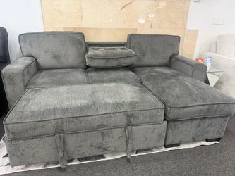 Beautiful Grey Pull Out Sleeper Sectional Available Now $599