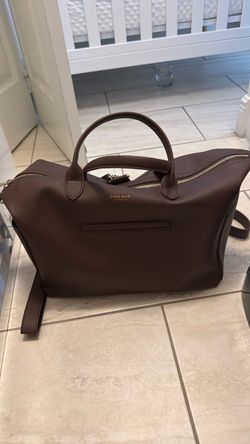 Mina Baie Los Angeles Brown Leather Tote Bag