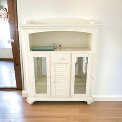 $40 for (1) White Illuminated Hutch with Built-in Storage - 18D x 44W x 58H