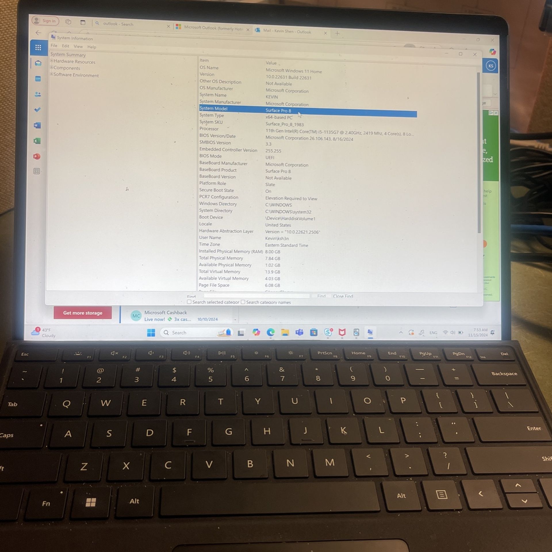 Surface pro 8 Good Condition