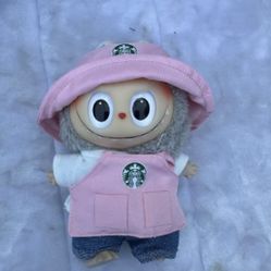 La Bubu outfits Plush Doll Replacing Overalls Clothes Set No Toys color Pink