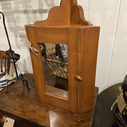 Small Antique Primitive Corner Cabinet