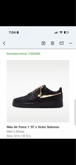 Nike Air Force 1 Low Victor Solomon ASW Black Size 8 Available