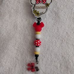 teacher Minnie mouse ear badge holder reel