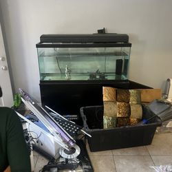 75gallon fish tank with led blue lights for coral