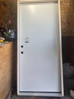 White Exterior Door with Frame