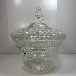 Vintage Crystal Glass Candy Dish