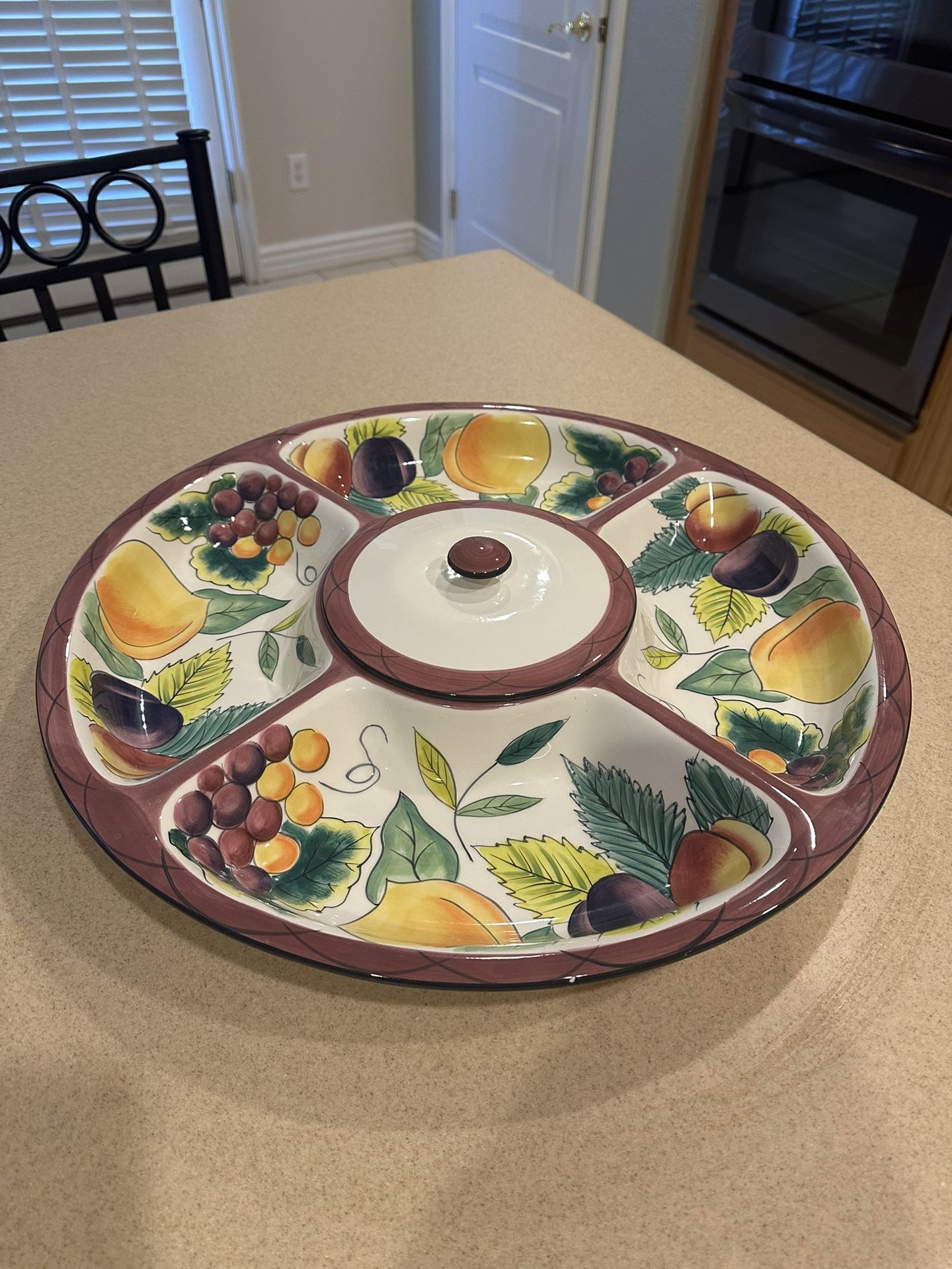 Ceramic Large Dip/appetizer Platter 19” Diameter - Excellent Condition