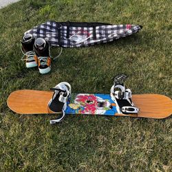Professional Snowboard, Boots And Case 