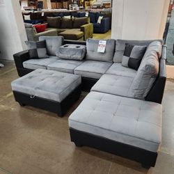 SECTIONAL WITH OTTOMAN BRAND NEW. 