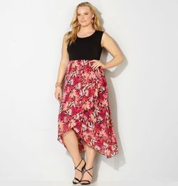 NEW Palm Leaf Tulip Skirt Autumn Leaves Dress Asymmetric Hem