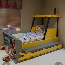 Custom bulldozer Twin Bed 
