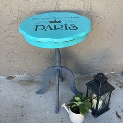 Turquoise Round Side Table 