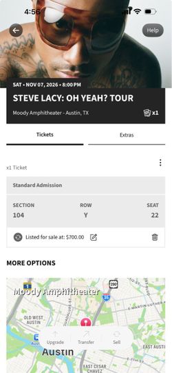 Steve Lacy Oh Yeah? Tour Concert Ticket austin texas