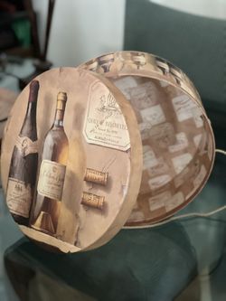 French Bistro Inspired Wine Themed Hat Box