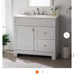 Sedgewood 36.5" Bathroom Vanity Cabinet Dove Gray (No Top)