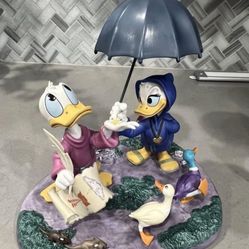 WDCC Disney Donald And Daisy Duck Looks Like Rain Statue Wdcc