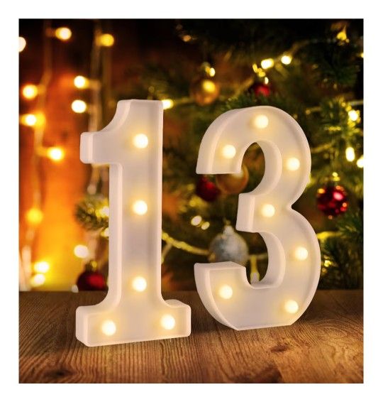 13th Birthday Decorations for Girls Boys,13th Birthday Party Decorations for Centerpieces Table,Light Up Numbers 13 Sign for Party Backdrop Wall Decor