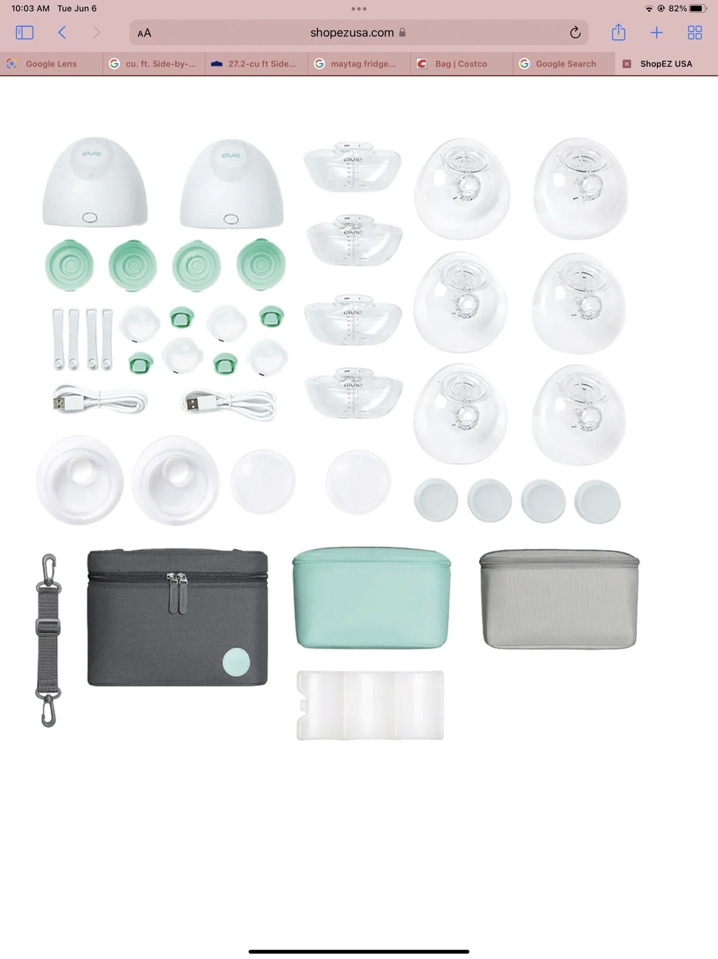 Elvie Pump Kit, Includes Elvie Catch and 3-in-1 Carry Bag