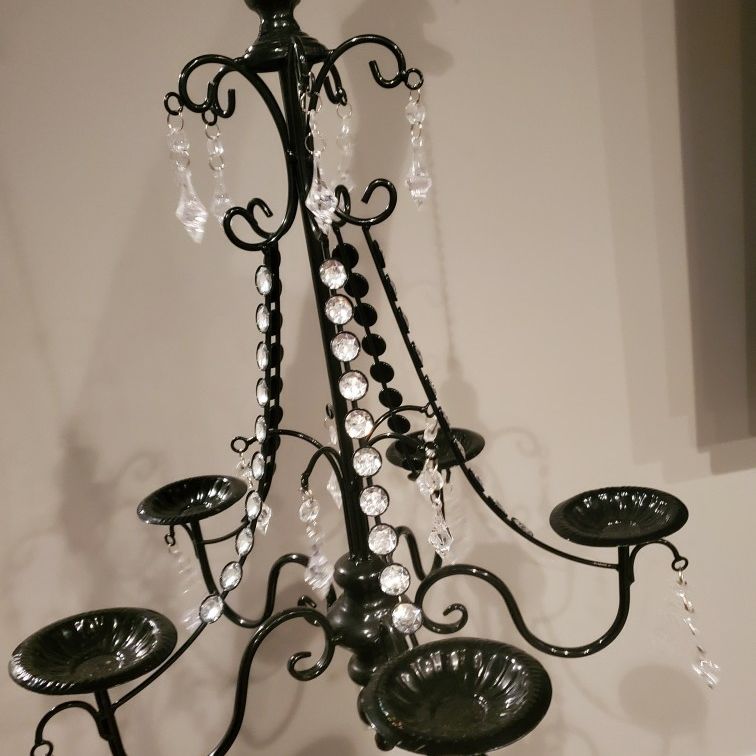 Black Rhinestone Decorative Backdrop/Home Candle Chandelier (with hanging hook)