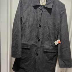 Ladies M Cover New York Black Leather Coat