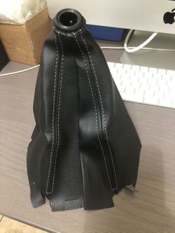 FITS HONDA JDM BLACK & GRAY STITCHES MANUAL RACING SHIFT KNOB BOOT MT