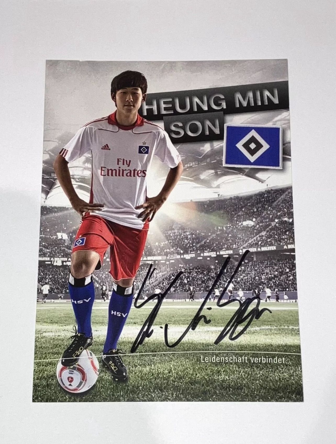 2010/2011 Heung Min Son Rookie Auto Club Card Hamburg Signed South Korea