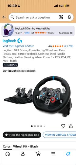 Logitech G29 Racing Wheel and pedal