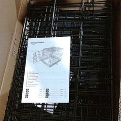 Foldable Metal Wire Dog Crate with Tray,