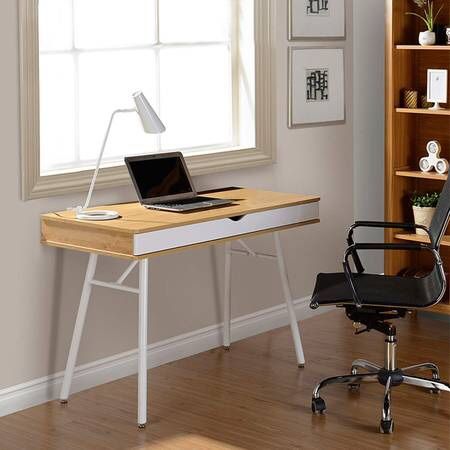Cute modern white and pine desk