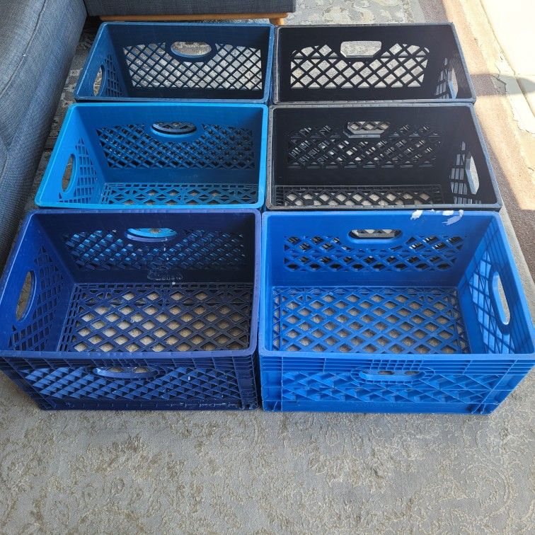 π₯ $10 EACH Milk Crates - Sturdy Industrial Organizer Bins Crate Storage Garage Home Stackable