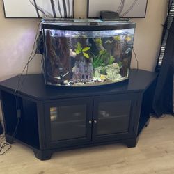 40 Gallon Fish Tank And Cabinet Black Color