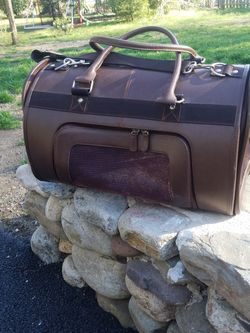 Brown Leather Pet Carrier