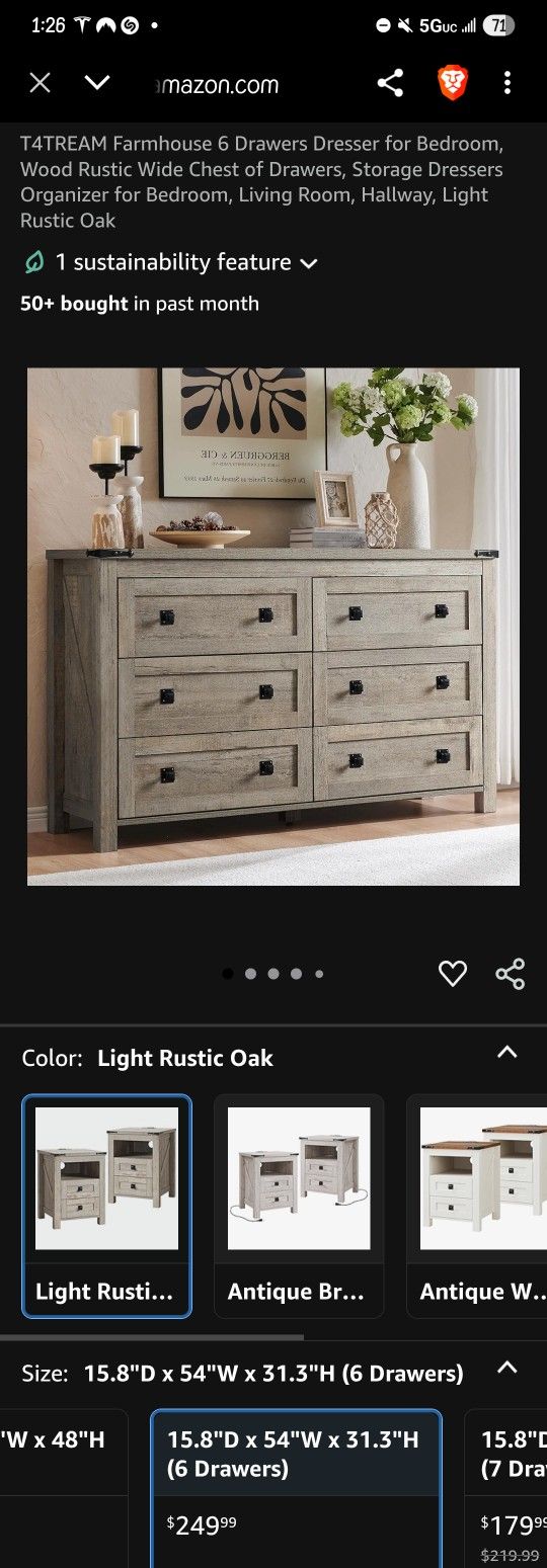 Rustic Grey Six-drawer Dresser