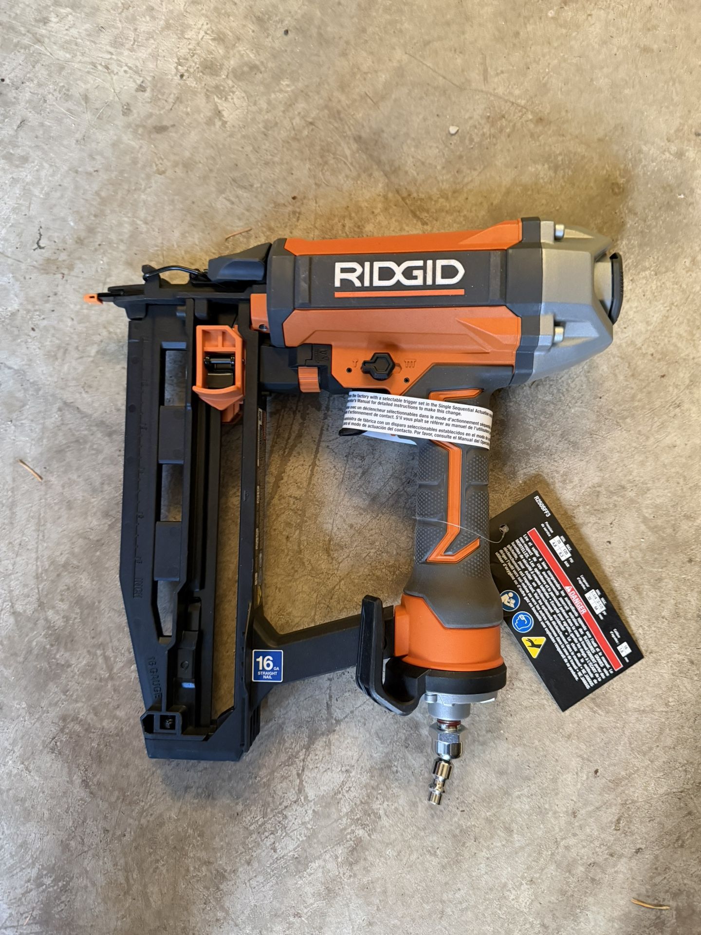 Ridgit Pneumatic nail gun for roofing or fencing.