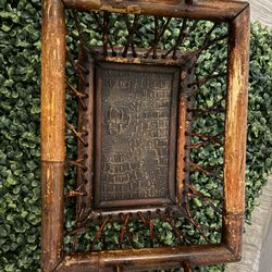  Vintage Bamboo Tray – Handwoven Rustic Decor – Boho Accent