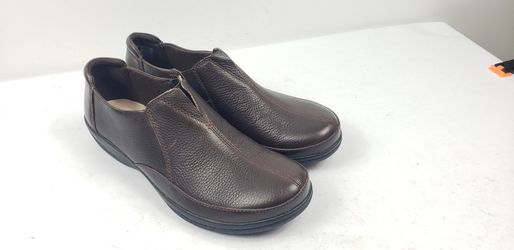 Clarks Collection Womens 9 M Leather Slip On Loafers Flats Cushion Shoes Brown  